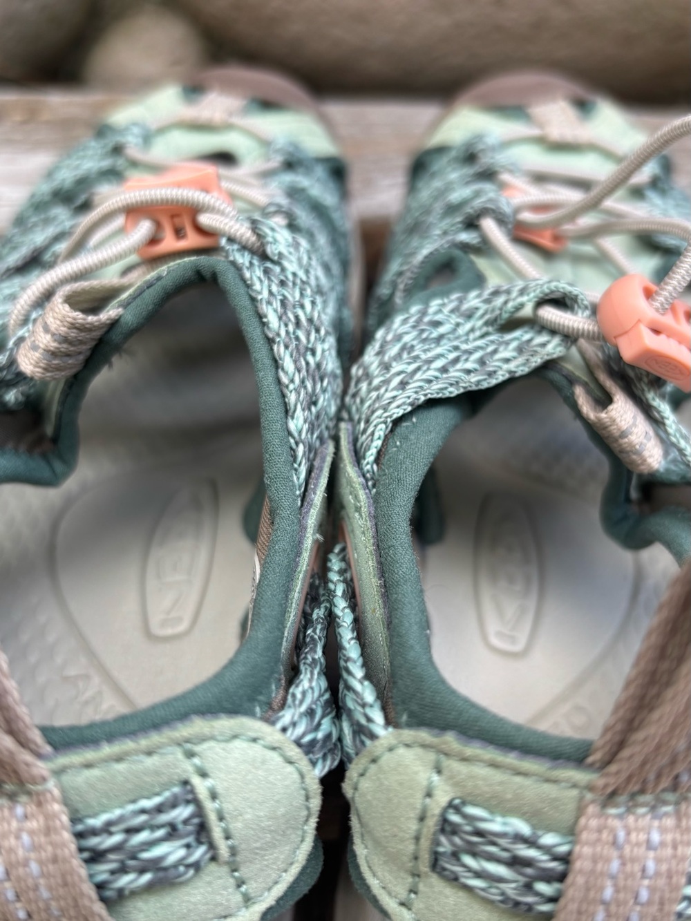 Keen Whisper Sandal- Woman’s Mint Green and Peach Outdoor Sport Sandals - Picture 9 of 9